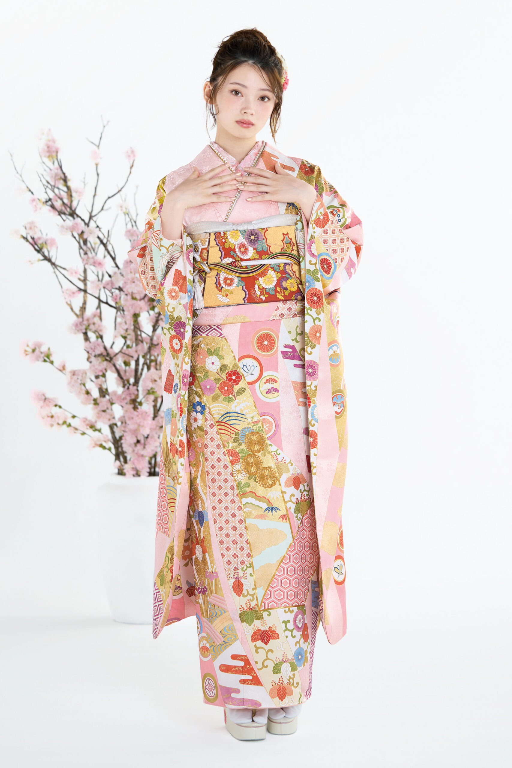 ピンク×金彩の艶やかな熨斗古典の画像