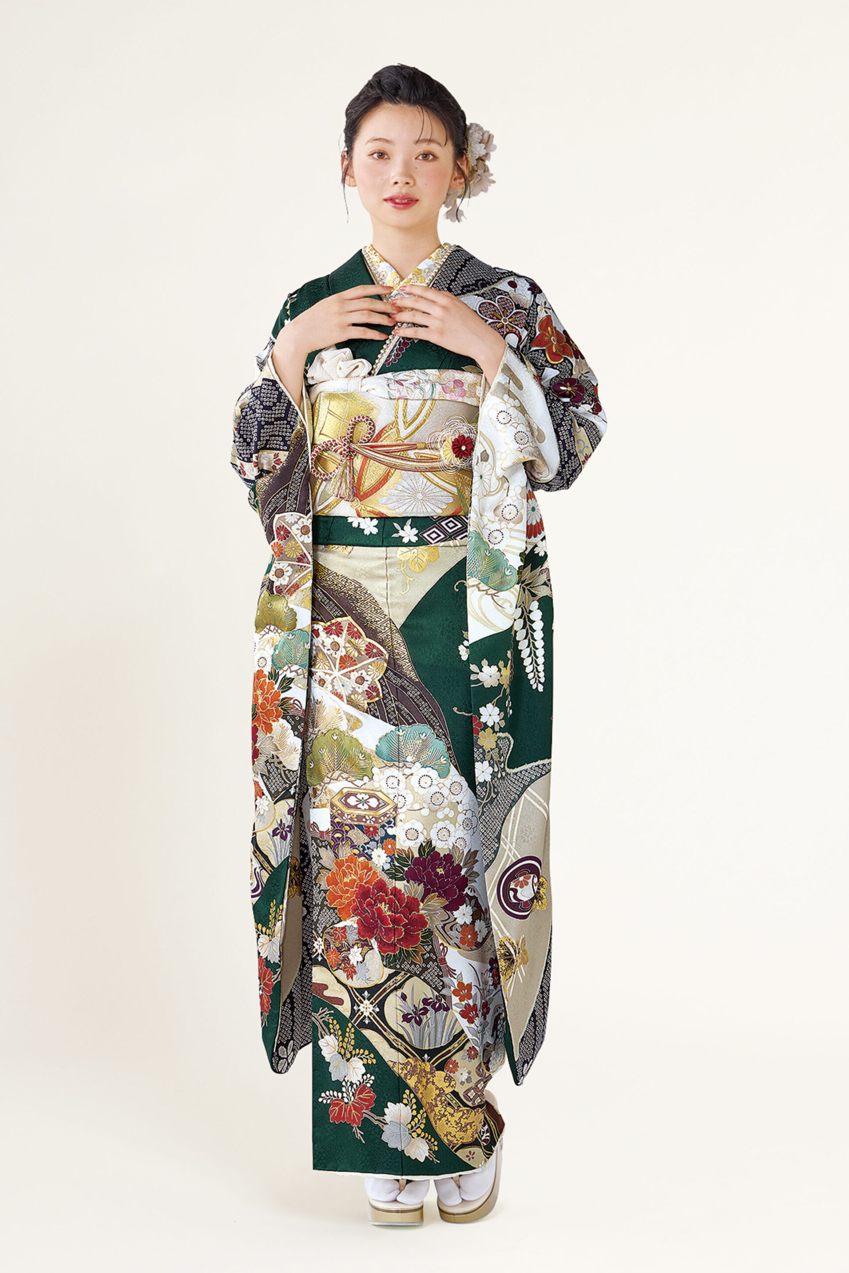 緑×金彩の上品で優雅な古典の画像